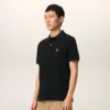 Polo Ami de Coeur noir à manches courtes en coton