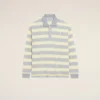 Polo en coton à rayures grises et jaunes