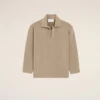Polo à manches longues en laine beige