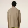 Polo à manches longues en laine beige