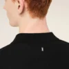 Polo noir à manches courtes en maille