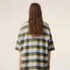 Polos en coton à rayures bleues avec patch « Ami »