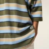 Polos en coton à rayures bleues avec patch « Ami »