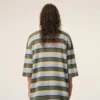 Polos en coton à rayures bleues avec patch « Ami »