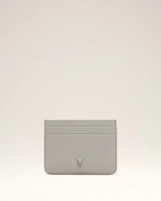 Porte-cartes Ami de Coeur en cuir de vachette gris