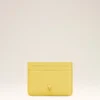 Porte-cartes Ami de Coeur en cuir de vachette jaune