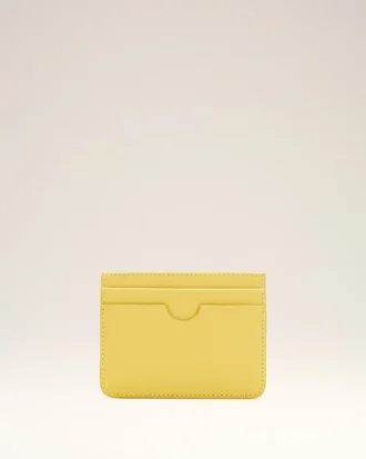 Porte-cartes Ami de Coeur en cuir de vachette jaune