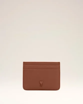 Porte-cartes Ami de Coeur en cuir de vachette marron