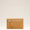 Porte-cartes à fermeture éclair Carrousel en cuir de vachette jaune