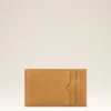 Porte-cartes à fermeture éclair Carrousel en cuir de vachette jaune