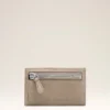Porte-cartes à fermeture zippée Carrousel en cuir de vache gris