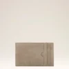 Porte-cartes à fermeture zippée Carrousel en cuir de vache gris