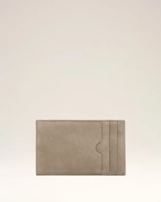 Porte-cartes à fermeture zippée Carrousel en cuir de vache gris