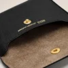 Porte-cartes plié Carrousel en cuir de vache noir