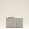 Porte-cartes zippé Ami de Coeur en cuir de vachette gris