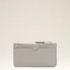 Porte-cartes zippé Ami de Coeur en cuir de vachette gris