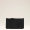 Porte-cartes zippé Ami de Coeur en cuir de vachette noir