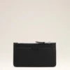 Porte-cartes zippé Ami de Coeur en cuir de vachette noir