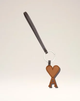 Porte-clés Ami de Coeur en cuir marron
