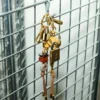 Porte-clés Ami de Coeur en cuir marron et métal avec perles