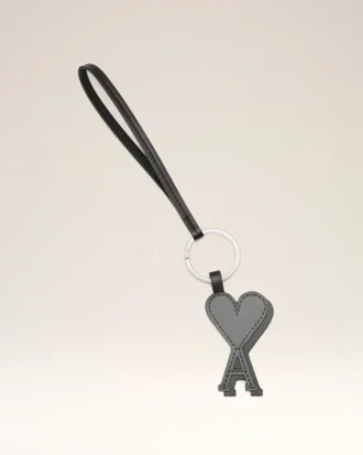 Porte-clés Ami de Coeur en cuir noir