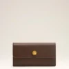 Portefeuille Carrousel Continental en cuir lisse marron
