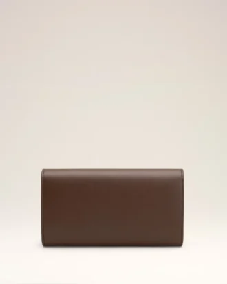 Portefeuille Carrousel Continental en cuir lisse marron