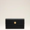 Portefeuille Carrousel Continental en cuir lisse noir