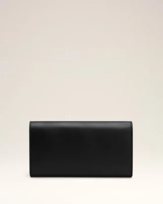 Portefeuille Carrousel Continental en cuir lisse noir