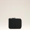 Portefeuille compact Ami de Coeur en cuir de vachette noir