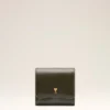 Portefeuille compact Paris Paris en cuir de vachette vert