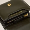 Portefeuille compact Paris Paris en cuir de vachette vert