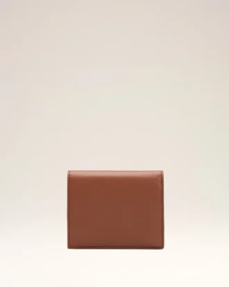 Portefeuille à deux volets Ami de Coeur en cuir de vachette marron