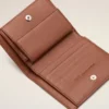 Portefeuille à deux volets Ami de Coeur en cuir de vachette marron