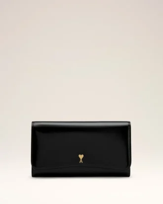 Portefeuille Paris Paris Continental en cuir de vache noir