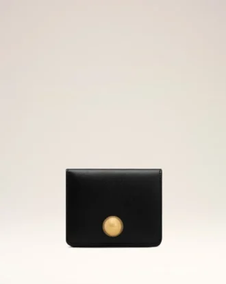 Portefeuille plié Carrousel en cuir de vache noir