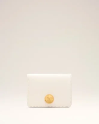 Portefeuille plié Carrousel en cuir de vachette blanc