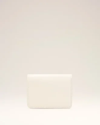 Portefeuille plié Carrousel en cuir de vachette blanc