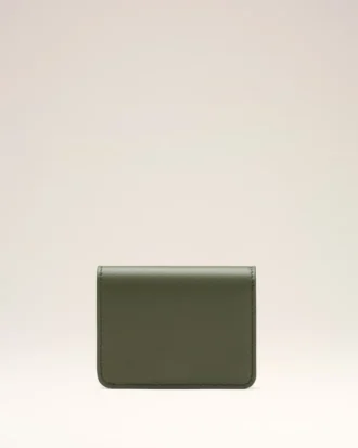 Portefeuille plié Carrousel en cuir de vachette vert