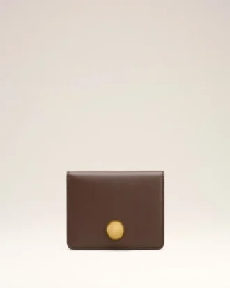 Portefeuille plié Carrousel en cuir lisse marron