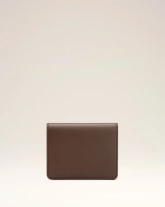 Portefeuille plié Carrousel en cuir lisse marron
