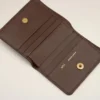Portefeuille plié Carrousel en cuir lisse marron