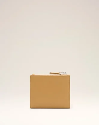 Portefeuille plié Voulez-Vous en cuir de vachette jaune