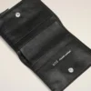 Portefeuille plié « Voulez-Vous » en cuir de vachette noir