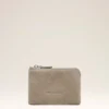 Portefeuille zippé Carrousel en cuir de vache gris