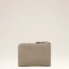 Portefeuille zippé Carrousel en cuir de vache gris