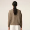 Pull Ami de Coeur à col rond en laine et coton beige