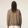 Pull Ami de Coeur à col rond en laine et coton beige