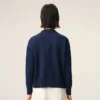 Pull Ami de Coeur à col rond en laine et coton bleu