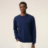 Pull Ami de Coeur à col rond en laine fine bleue